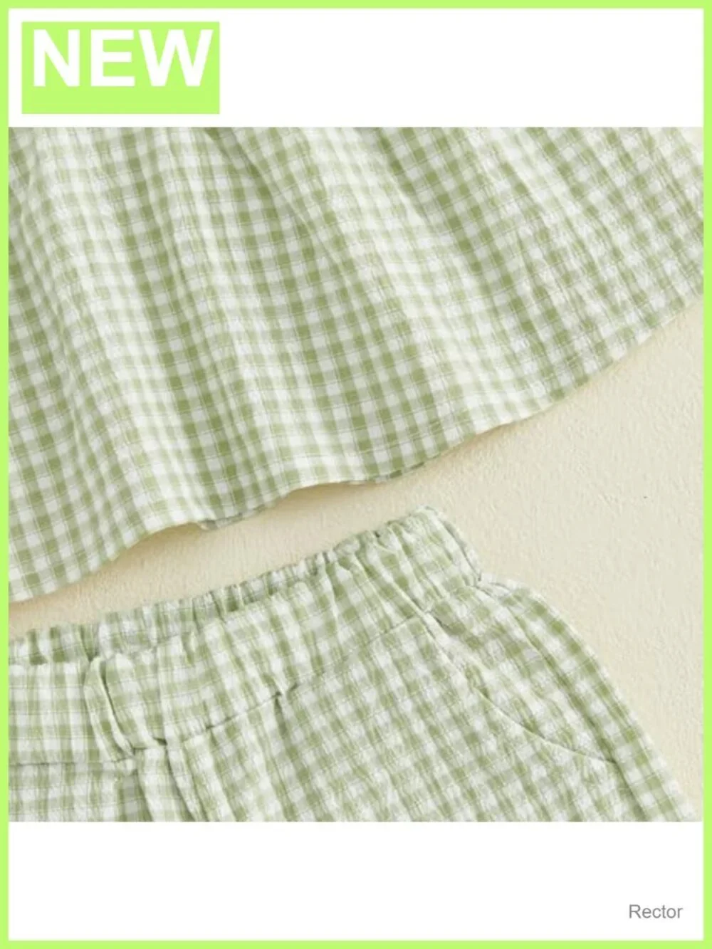 Toddler Girl Gingham Tank Top and Pants Set 2-Piece Sleeveless Outfit